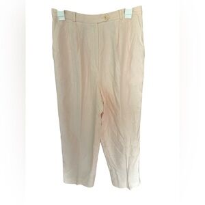 Talbots vintage high rise pleated cropped straight leg trousers